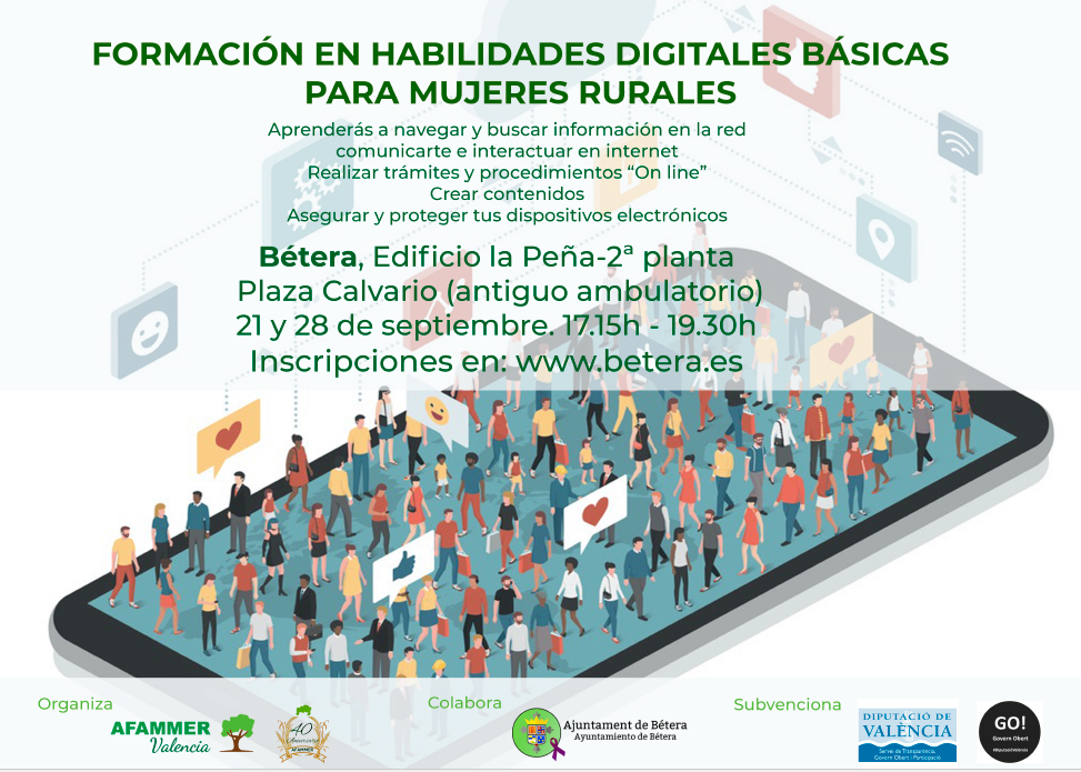 Afammer Valencia inicia en Bétera el ciclo de cursos sobre Habilidades Digitales Básicas