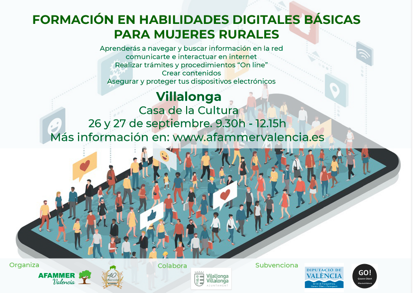 Villalonga acoge una nueva sesión de formación sobre Habilidades Digitales Básicas organizadas por Afammer Valencia