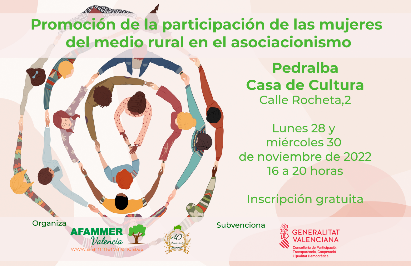 El taller de participación de la mujer en el asociacionismo se impartirá en Pedralba